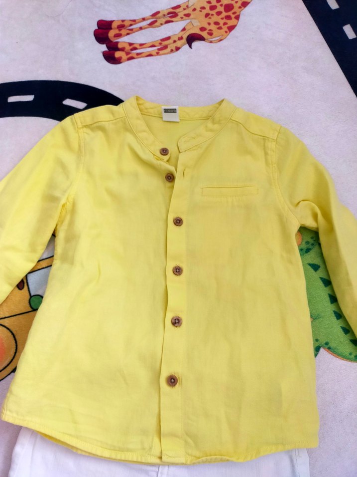 Sarı Düğmeli Bebek Erkek Takım - Görsel 3