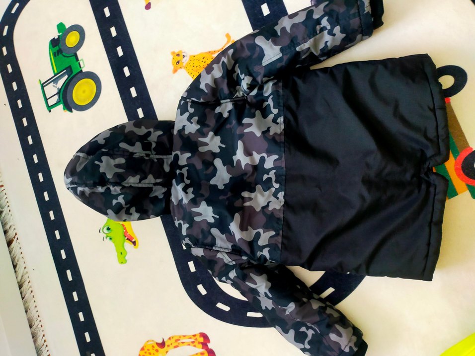 Erkek Çocuk Kamuflaj Desenli Fermuarlı Mont - Görsel 2