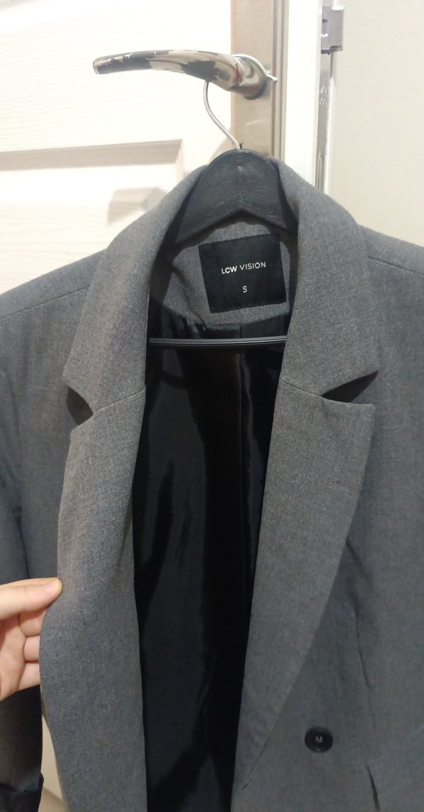 Gri Kadın Blazer Ceket Düğmeli - Görsel 3