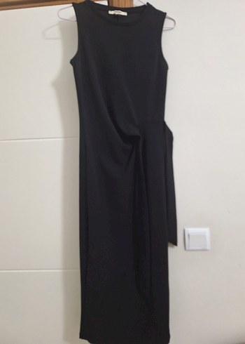 Siyah Kemer Detaylı Uzun Kadın Elbise - Görsel 3