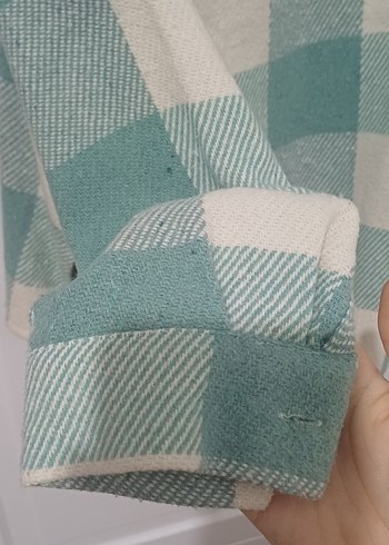 Turkuaz Pamuk Kadın Uzun Kollu Gömlek - Görsel 3