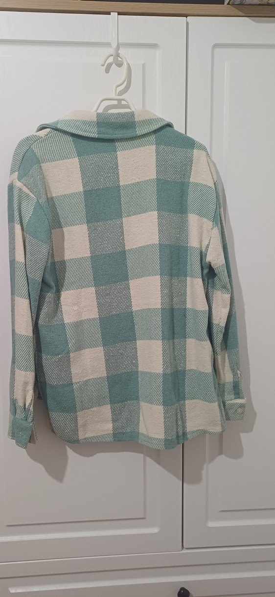 Turkuaz Pamuk Kadın Uzun Kollu Gömlek - Görsel 2