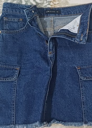 Lcw Düğmeli Lacivert Midi Kot Etek 34 Beden - Görsel 3