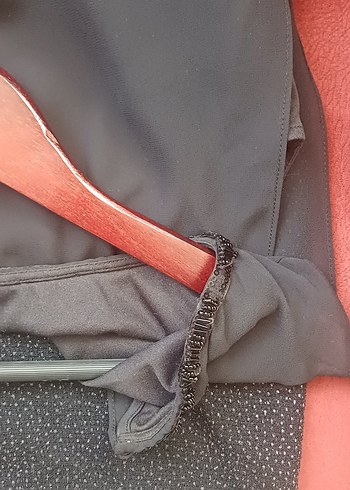 Siyah Uzun Drapeli Kadın Abiye Elbise - Görsel 4