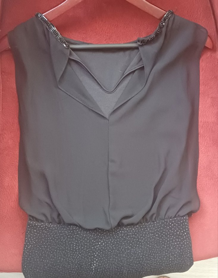 Siyah Uzun Drapeli Kadın Abiye Elbise - Görsel 2