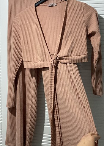 Gül kurusu ikili takım.Triko kumaşı ile günlük giyime uygundur. - Görsel 3