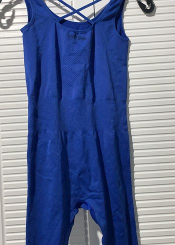 Kadın Mavi Atletik Dar Kesim Tulum - Görsel 5