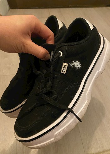 USPA Siyah Kadın Spor Ayakkabı - Görsel 3