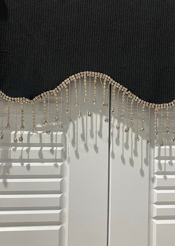 Siyah Payetli Uzun Kollu Mini Bluz - Görsel 8