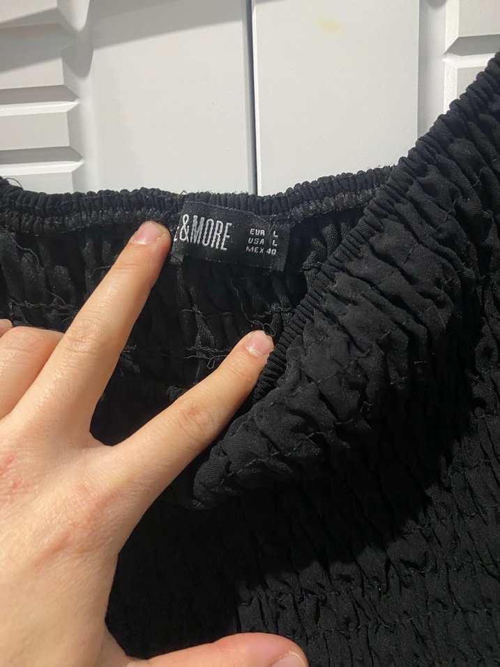 Siyah, Fırfırlı, Uzun Kollu Kadın Bluz - Görsel 5