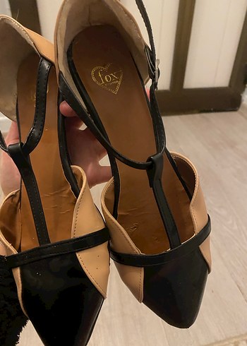 Bej Rugan Stiletto Kadın babet - Görsel 4