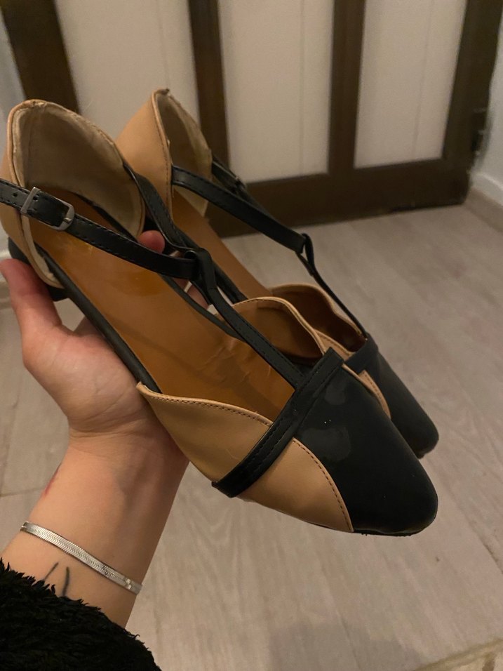 Bej Rugan Stiletto Kadın babet - Görsel 3