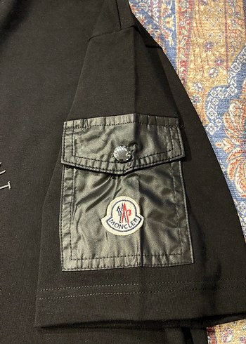 Moncler Siyah Baskılı Oversize Tişört - Görsel 2