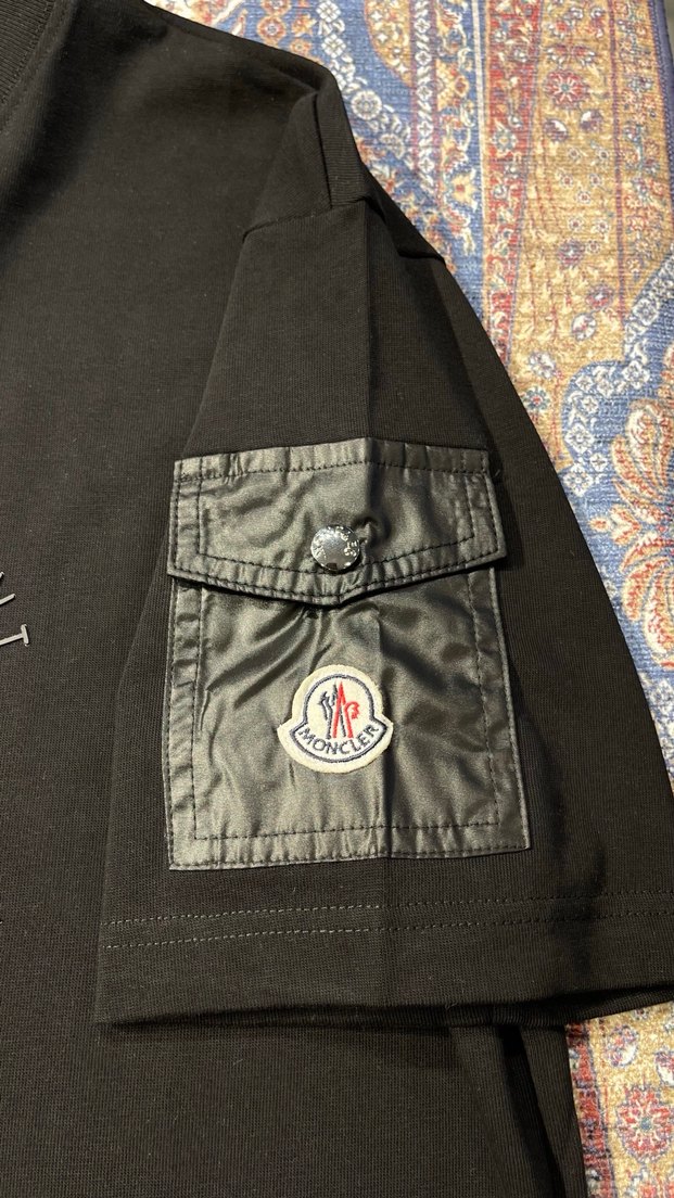 Moncler Siyah Baskılı Oversize Tişört - Görsel 2