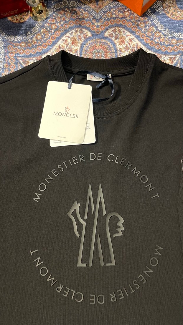 Moncler Siyah Baskılı Oversize Tişört - Görsel 3