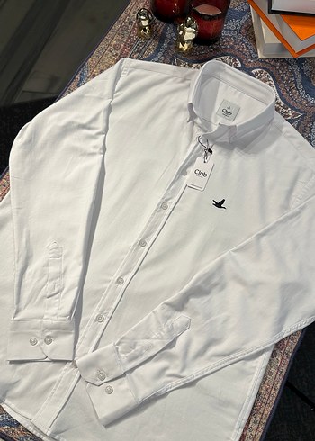 Erkek Beyaz Beymen Pamuklu Uzun Kollu Gömlek - Görsel 2