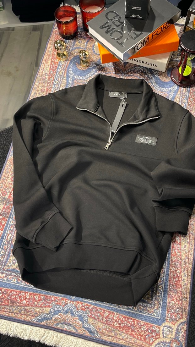 Amiri Siyah Yarım Fermuarlı Erkek Sweatshirt - Görsel 2