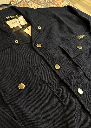 Erkek Lacivert Denim Düğmeli Ceket Calvin klein - Görsel 3