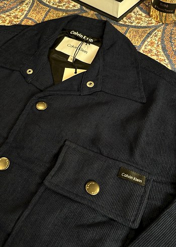 Erkek Lacivert Denim Düğmeli Ceket Calvin klein - Görsel 2