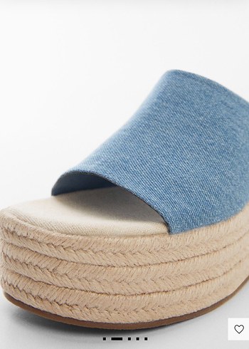 Mango Mavi Denim hasır Dolgu Topuk Kadın platform - Görsel 2