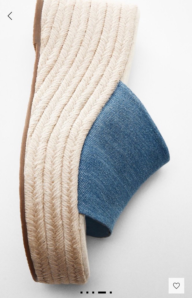 Mango Mavi Denim hasır Dolgu Topuk Kadın platform - Görsel 3