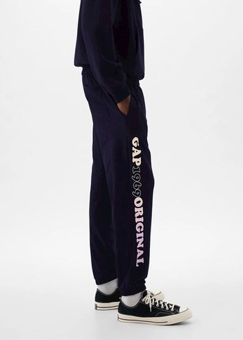 Lacivert Baskılı Erkek kadın  Eşofman Altı - Görsel 2