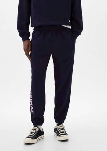 Lacivert Baskılı Erkek kadın  Eşofman Altı - Görsel 4