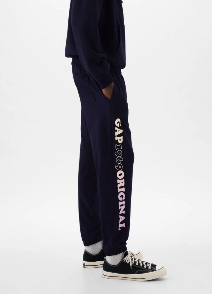 Lacivert Baskılı Erkek kadın  Eşofman Altı - Görsel 2