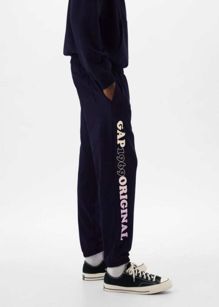 Lacivert Baskılı Erkek kadın  Eşofman Altı - Görsel 3