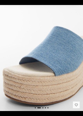 Mango denim hasır platform sandalet - Görsel 3