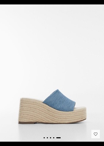 Mango denim hasır platform sandalet - Görsel 2