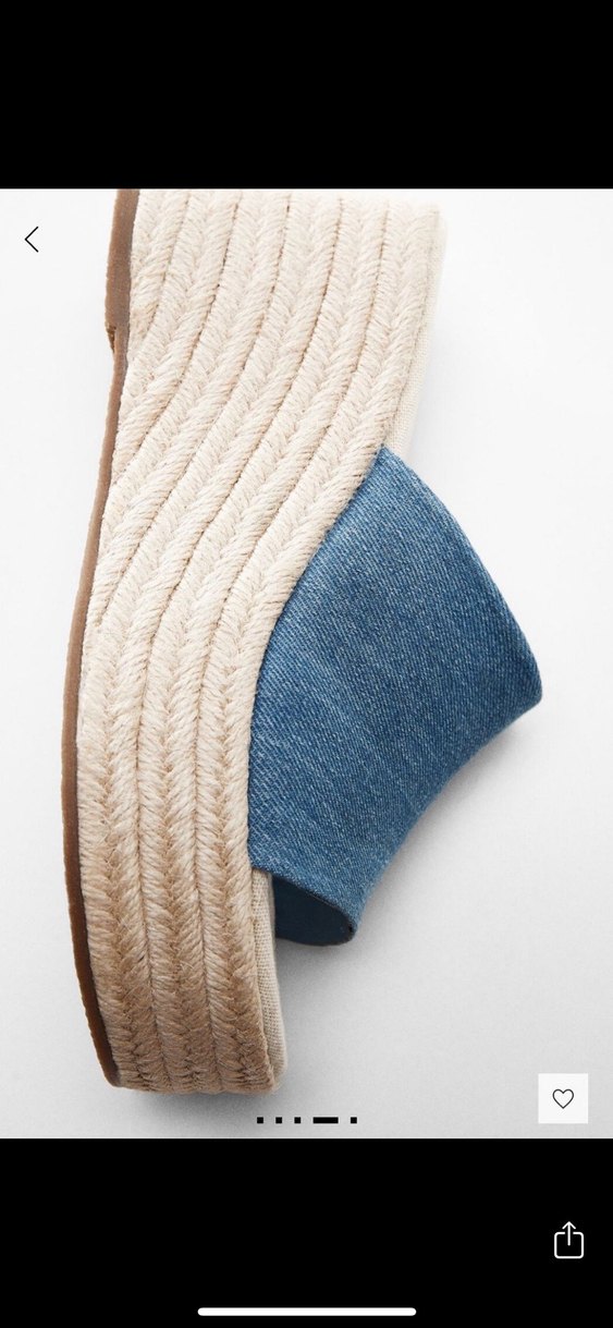 Mango denim hasır platform sandalet - Görsel 4