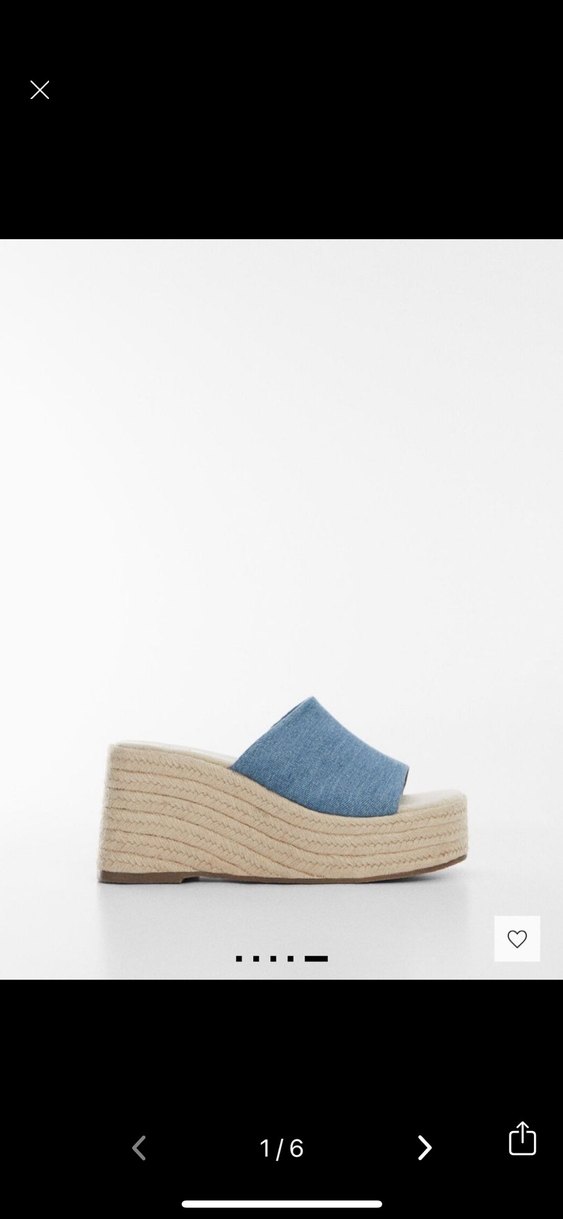 Mango denim hasır platform sandalet - Görsel 2
