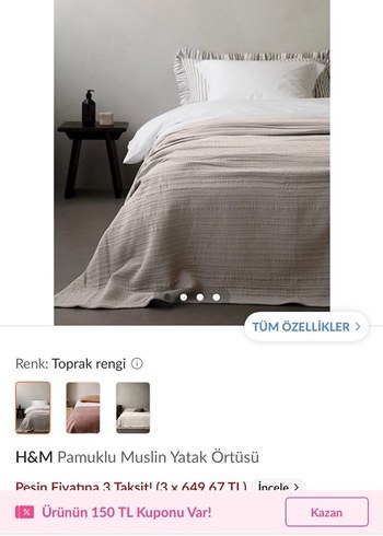 H&M muslin yatak örtüsü - Görsel 2