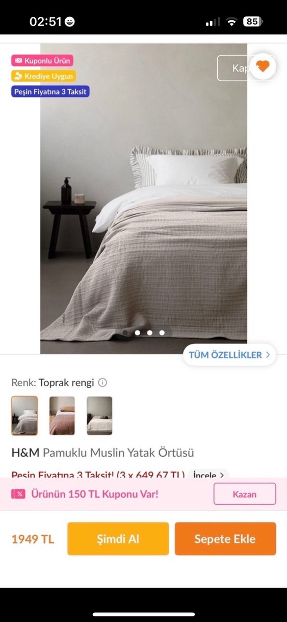 H&M muslin yatak örtüsü - Görsel 2