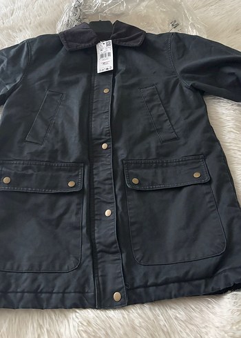 Mango mumlu  görünümlü parka - Görsel 9