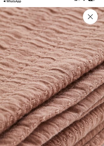 H&M çift kişilik  pamuklu muslin yatak örtüsü  açık kahverengi - Görsel 3