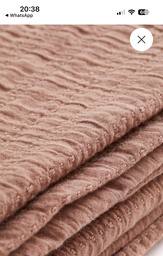 H&M çift kişilik  pamuklu muslin yatak örtüsü  açık kahverengi - Görsel 3