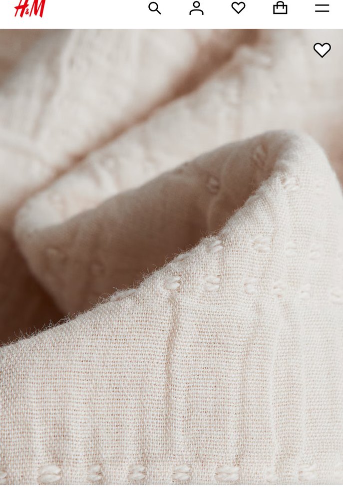 H&M muslin yatak örtüsü açık bej - Görsel 3