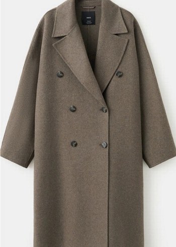 H&M yün orta kahverengi  oversize kaban - Görsel 8