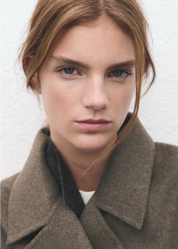 H&M yün orta kahverengi  oversize kaban - Görsel 6