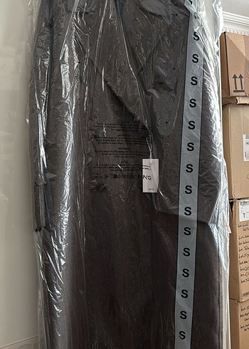 H&M yün orta kahverengi  oversize kaban - Görsel 10