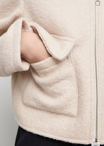 Mango cepli yün ceket - Görsel 5