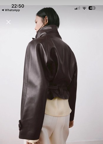 Maksimum klaba detaylı deri görünümlü ceket - Görsel 3