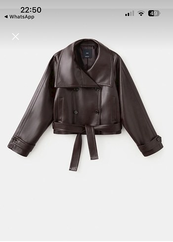 Maksimum klaba detaylı deri görünümlü ceket - Görsel 2