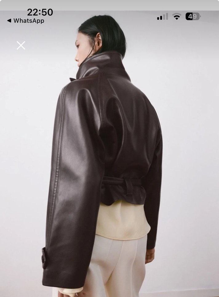 Maksimum klaba detaylı deri görünümlü ceket - Görsel 3