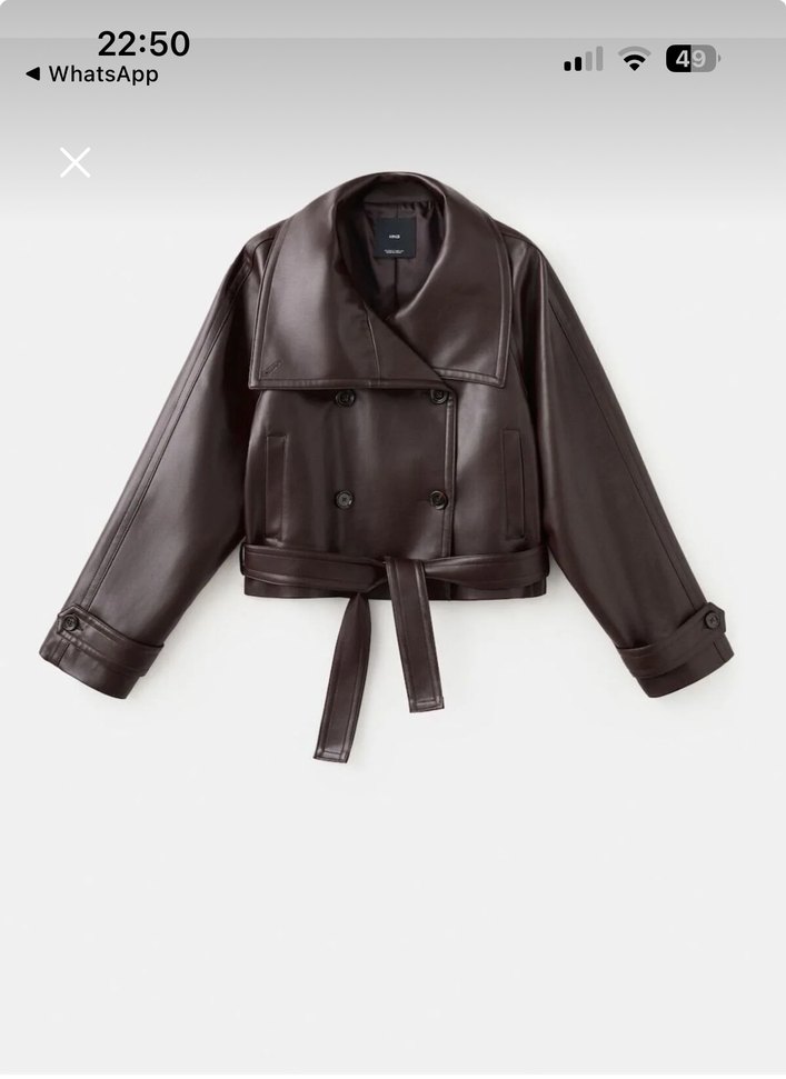 Maksimum klaba detaylı deri görünümlü ceket - Görsel 2