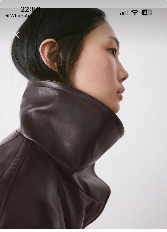 Maksimum klaba detaylı deri görünümlü ceket - Görsel 4