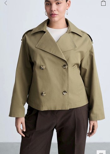 Mango çift düğmeli kısa trençkot /xs.s beden mevcuttur - Görsel 7