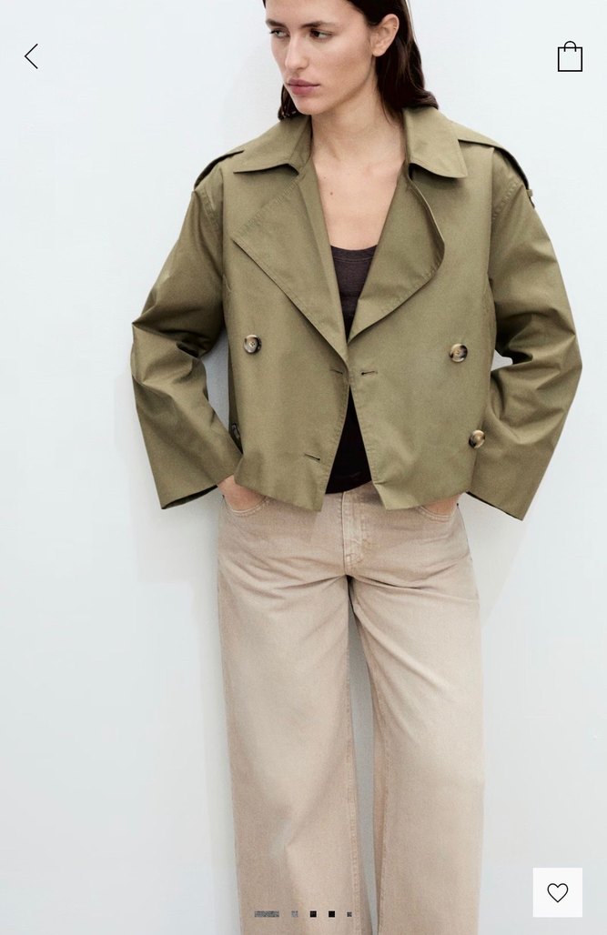 Mango çift düğmeli kısa trençkot /xs.s beden mevcuttur - Görsel 2